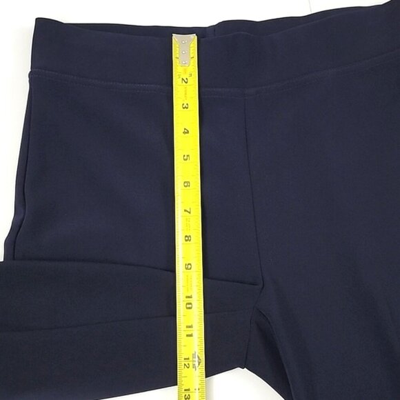 Joseph Ribkoff Women's Navy Dress Pants Back Slit Cuffs Pull On Stretch Size 8 - Picture 13 of 14